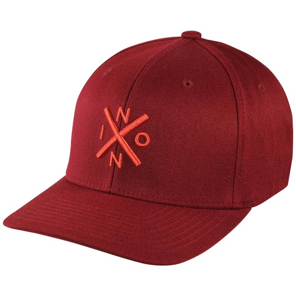 Nixon Men's Exchange Embroidered Logo Wool Blend FlexFit Hat Cap in Burgundy - Picture 1 of 2
